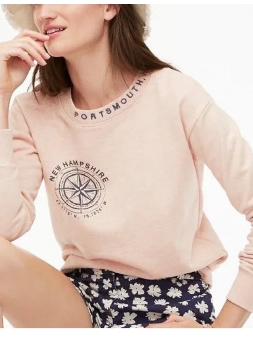 J. Crew Cotton Light Pink Crewneck Sweatshirt
